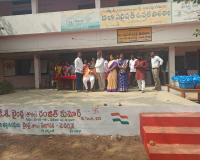 కొడుకు జ్ఞాపకార్థం ప్రభుత్వ పాఠశాలలో స్టేజి నిర్మాణం