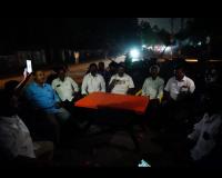 కారు చీకట్లో ఎన్ఎస్పి  క్యాంప్ లో రంగన్న ప్రచారం..