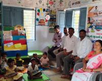 అంగన్వాడీకేంద్రంలో తనిఖీ చేసిన సర్పంచ్ రాజమణి 