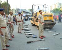 అధిక శబ్దం కలిగించే 72 ద్విచక్ర వాహనాల మాడిఫైడ్ సైలెన్సర్స్ ధ్వంసం.