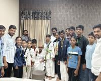 తైక్వాండో క్రీడాకారులను అభినందించిన మంచిర్యాల ఎమ్మెల్యే. 