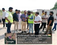 గణేష్ శోభయాత్ర జరిగే బాలాపూర్ నుంచి ఇంజన్ బౌలి వరకు రోడ్డును పరిశీలించిన రాజేంద్రనగర్ జోనల్ కమిషనర్ ఎస్.శ్రీనివాస్ రెడ్డి, అధికారుల బృందం 